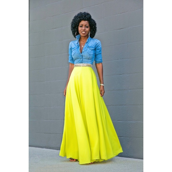 Shoxie | Skirts | Chartreuse Maxi Skirt 